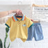 Children's Comfortable Simple Polo Jeans Set